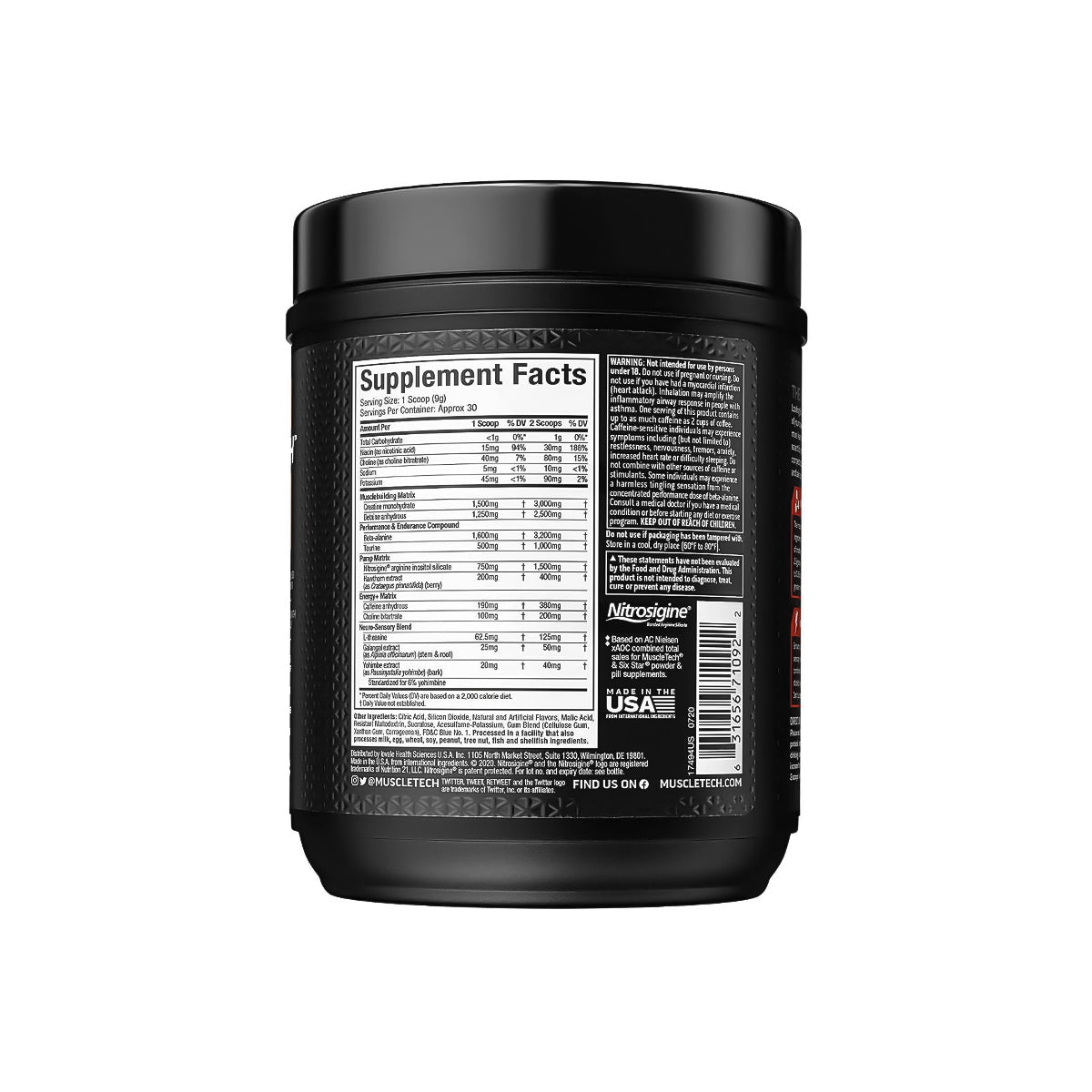 Vapor X5 Muscletech 30 Servicios Sabor Blue Razz Freeze