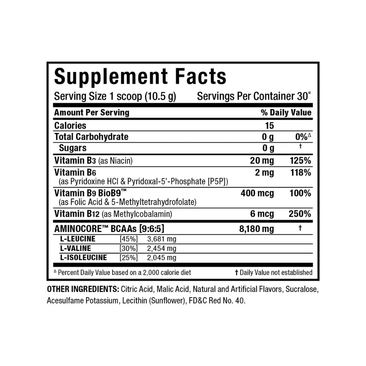Amino Core ALLMAX 30 Servicios Sabor Blue Raspberry