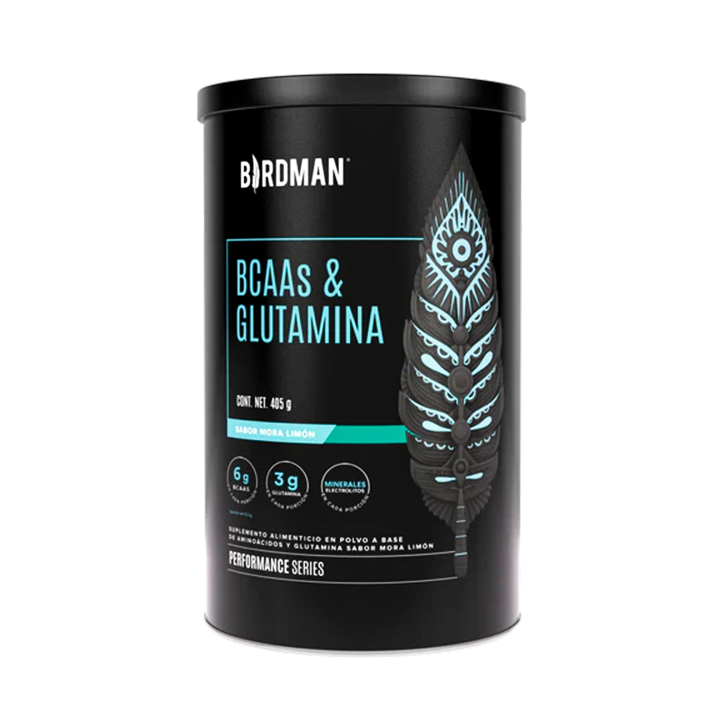 BCAA y Glutamina Birdman 30 Servicios Sabor Mora Limón