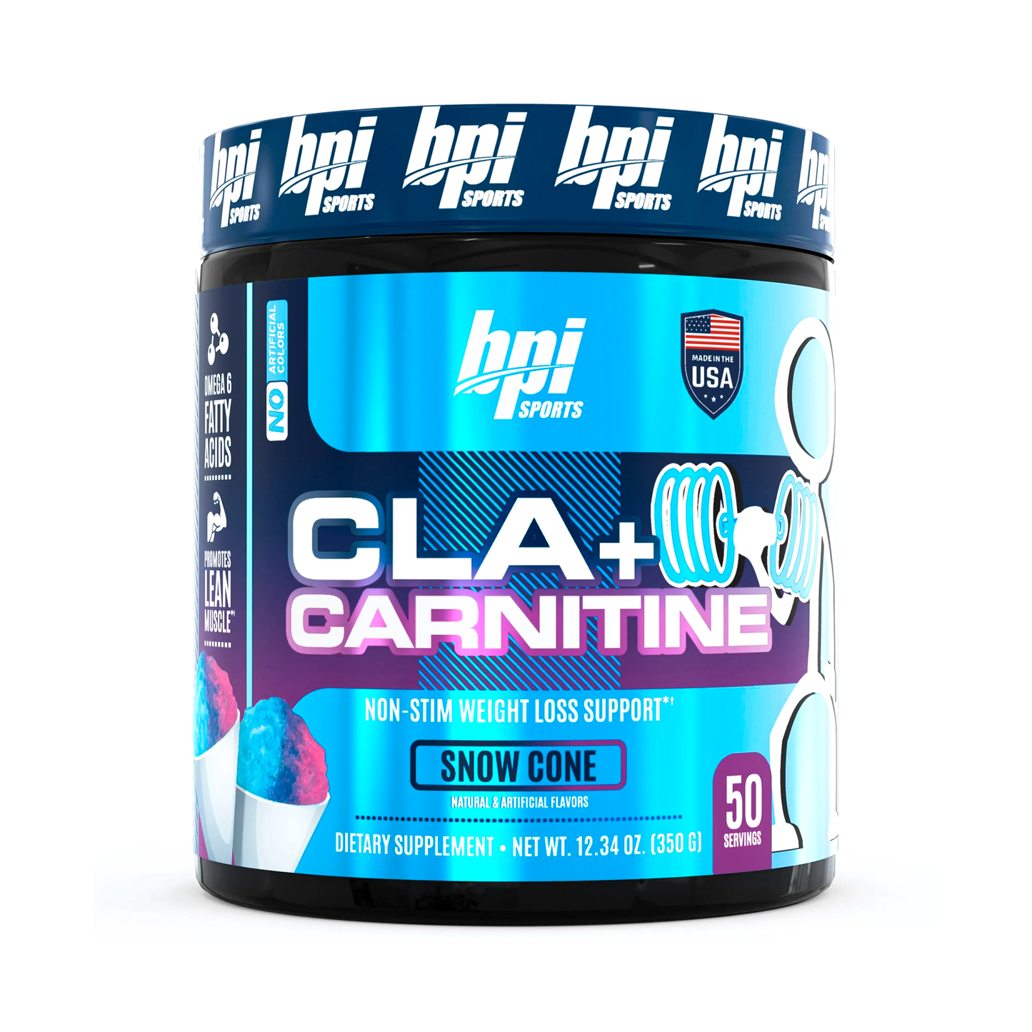 CLA+Carnitine BPI Sports 50 Servicios Sabor Snow Cone