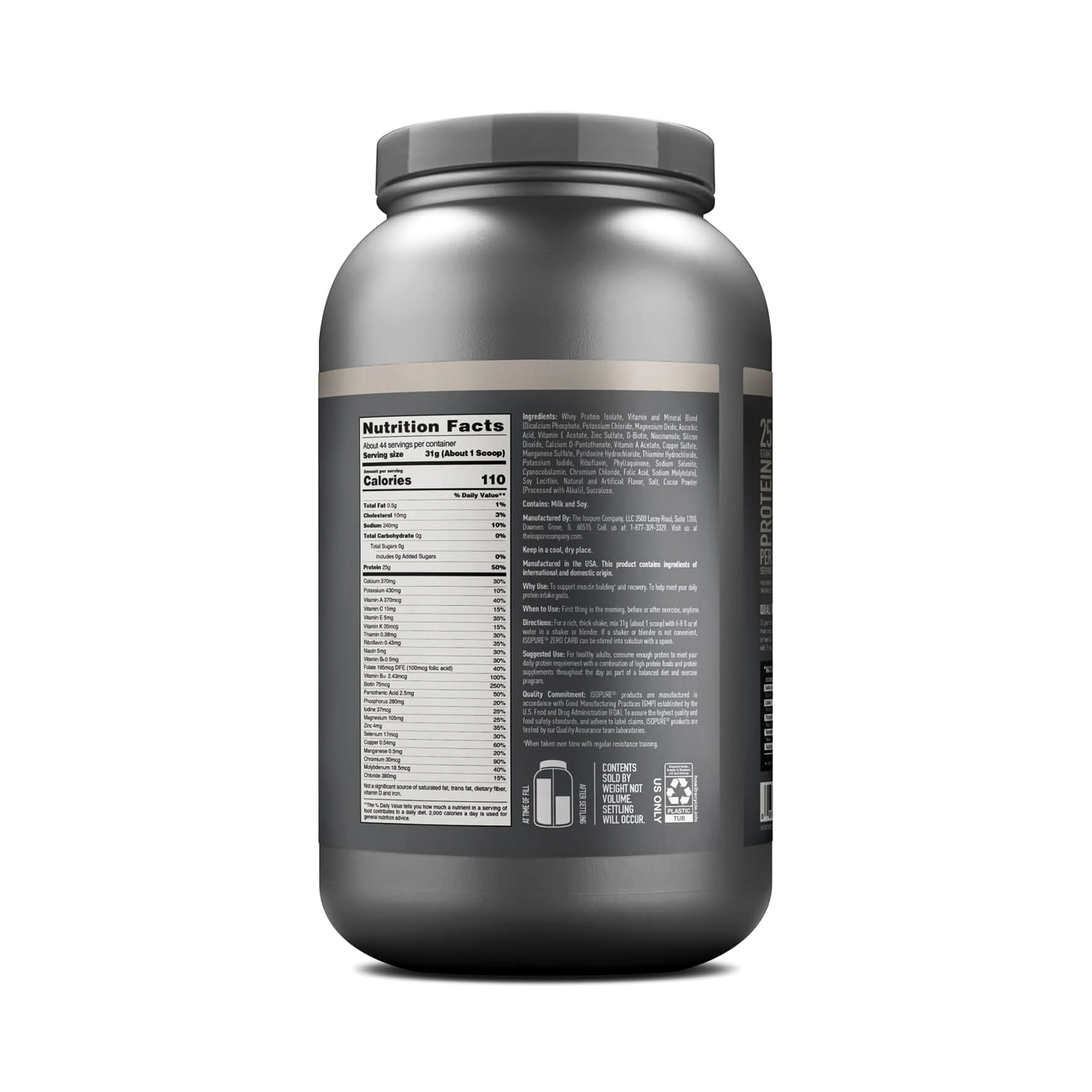 Isopure Zero Carb Natures Best 40 Servicios Sabor Cookies and Cream