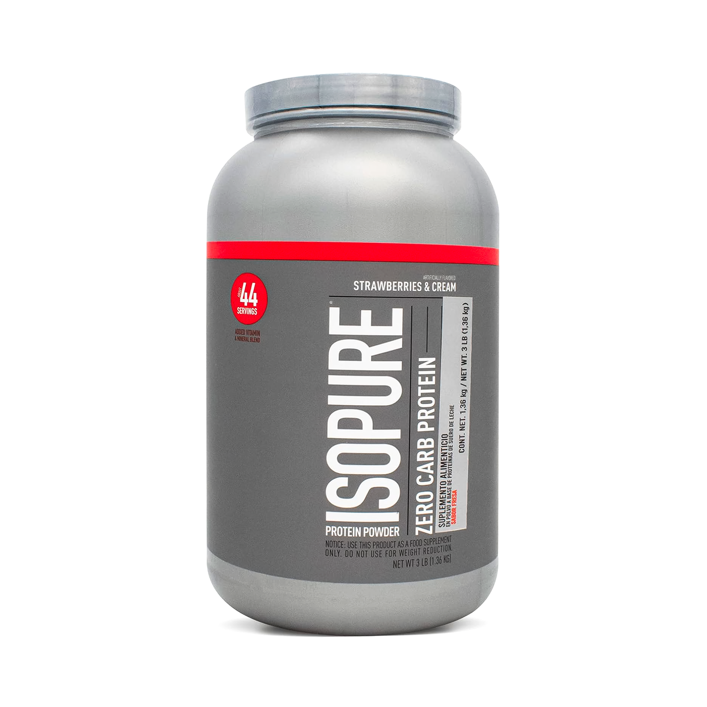 Isopure Zero Carb Natures Best 40 Servicios Sabor Strawberries and Cream