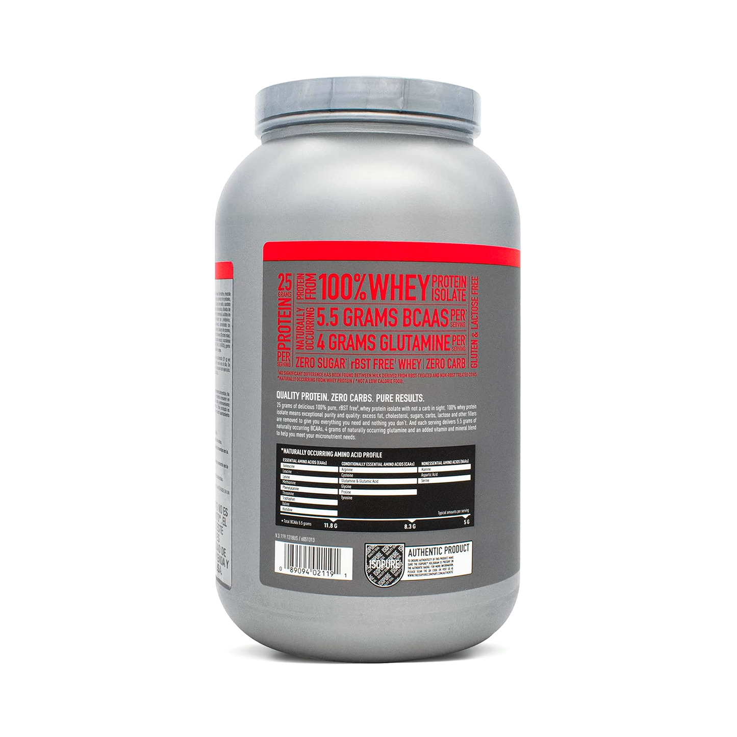 Isopure Zero Carb Natures Best 40 Servicios Sabor Strawberries and Cream
