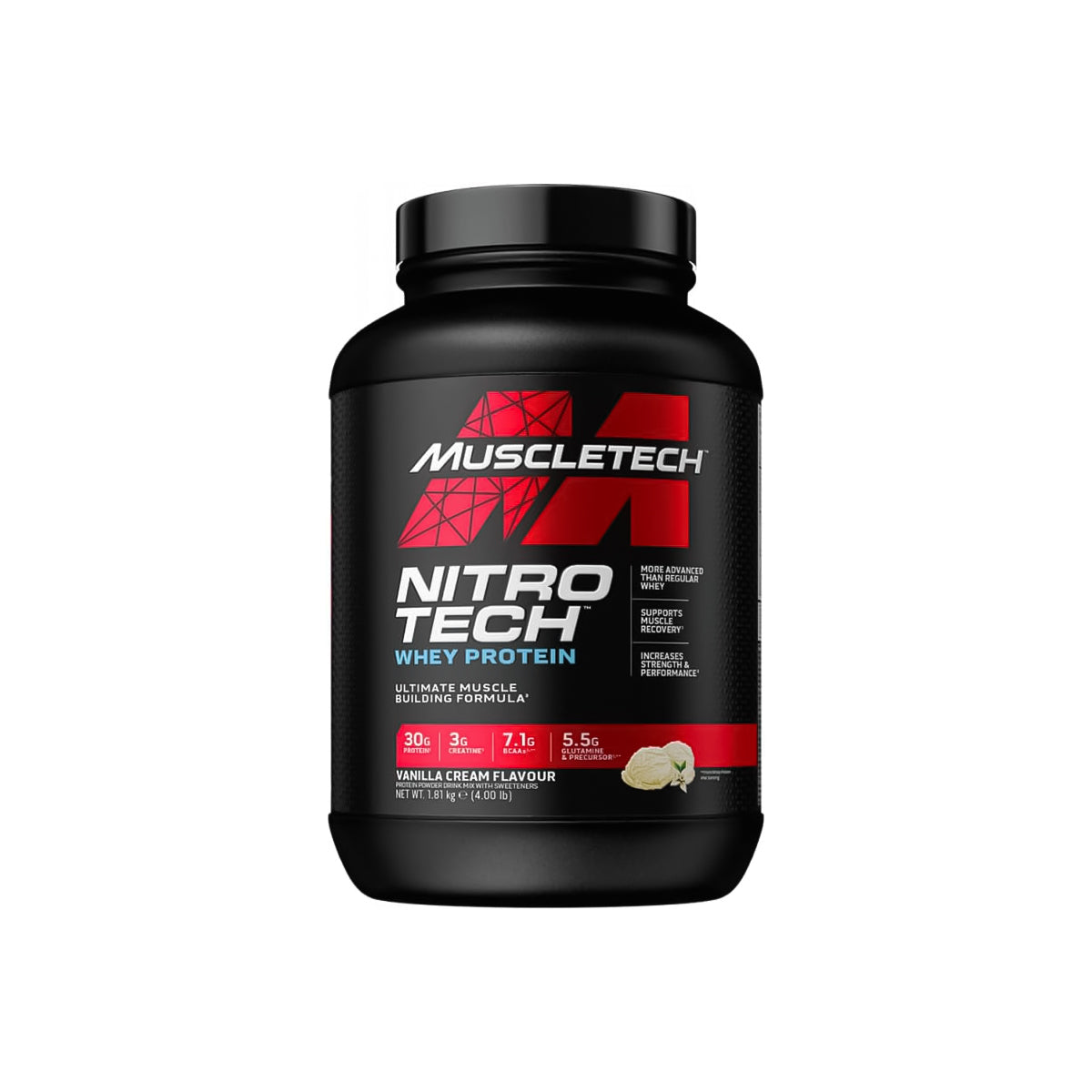 Nitro Tech Whey Muscletech 40 Servicios Sabor Vainilla