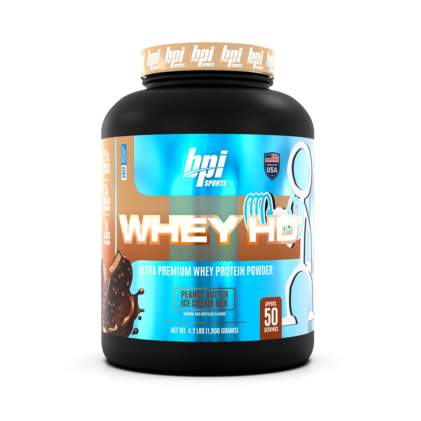Whey HD BPI Sports 50 Servicios Sabor Peanut Butter Ice Cream Bar