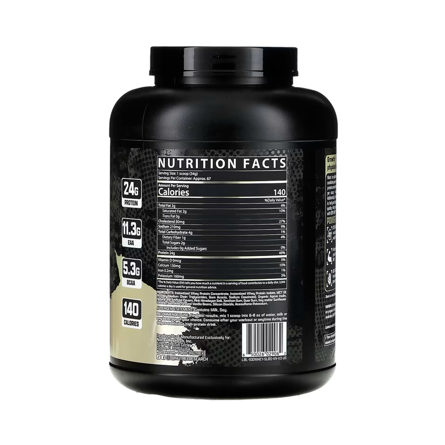 Whey Protein Nutrex 60 Servicios Sabor Vainilla
